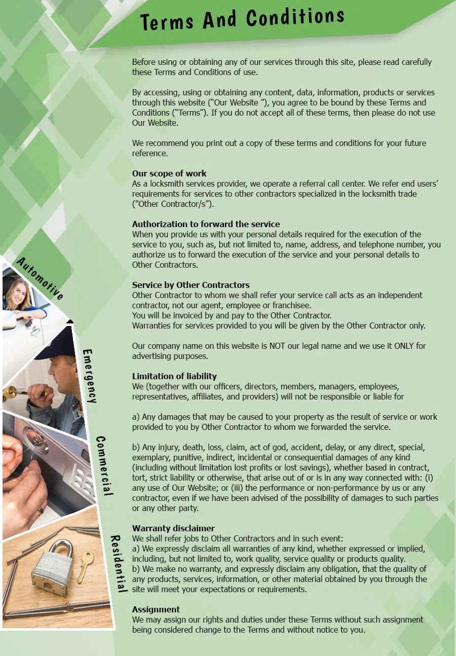 Aqua Locksmith Store Hialeah, FL 305-307-5753 - TermsAndConditions-2